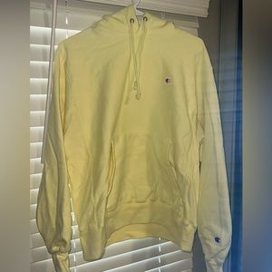 Champion hoodie light yellow color. Size M.